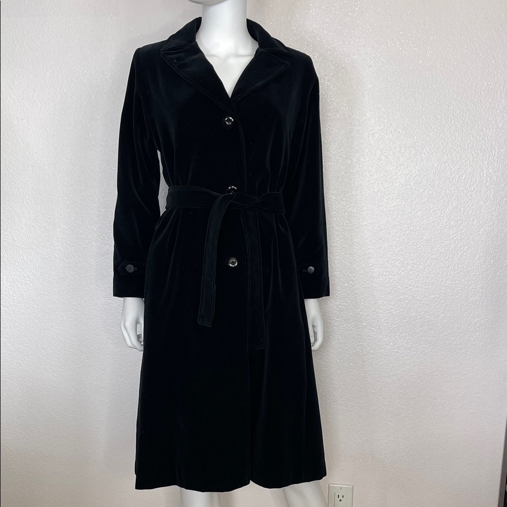 Chic Black Velvet Trench Coat